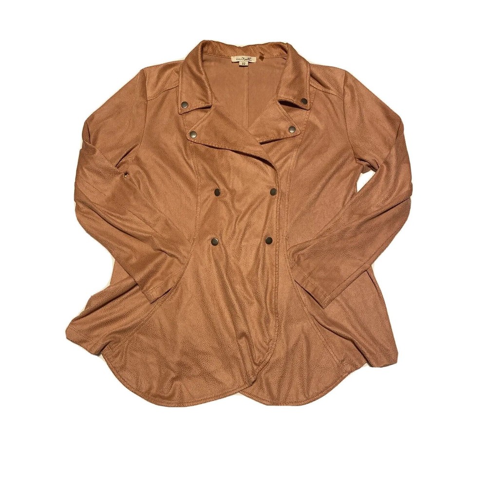 Simply Noelle Salmon Colored Suede Feel JACKET BLAZER Size S/M (8-10)